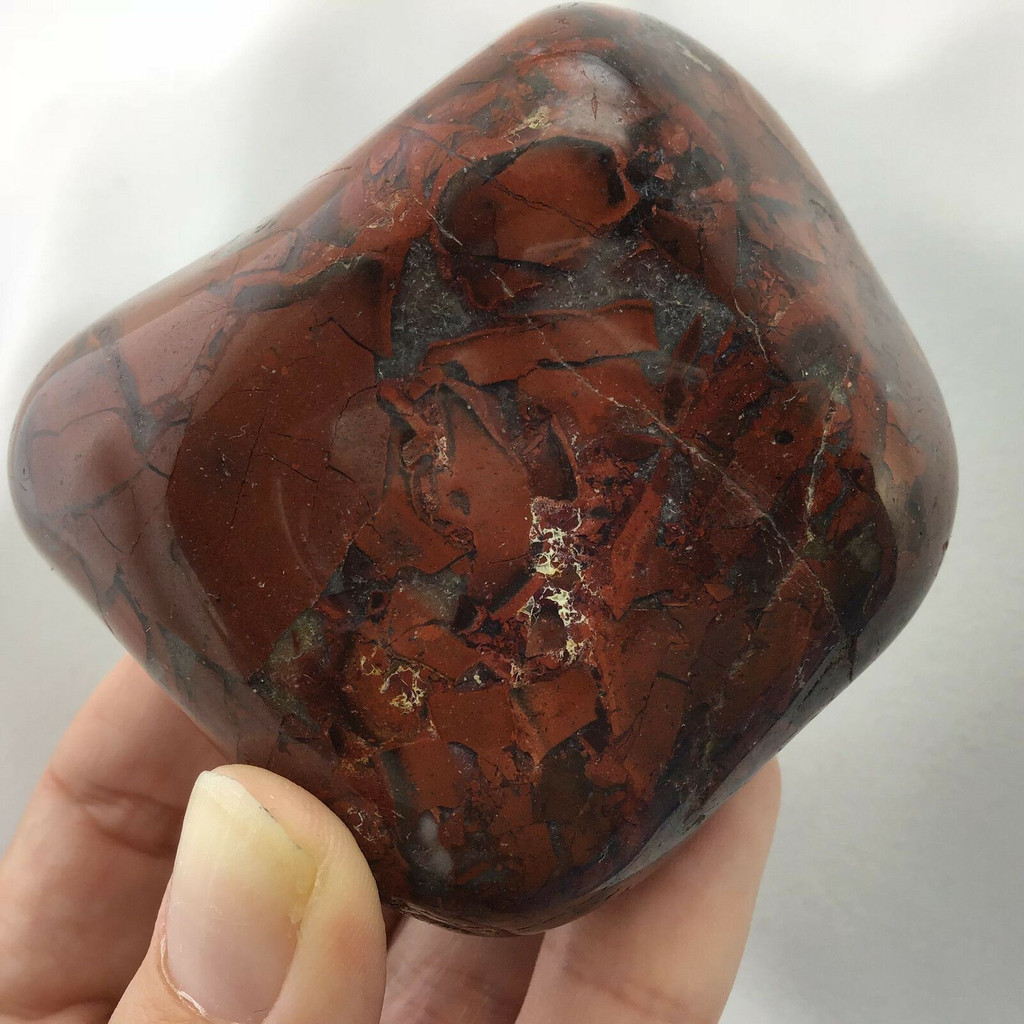 Red Brecciated Jasper Massage Therapy Stone 180903-67mm  Specimen Mineral