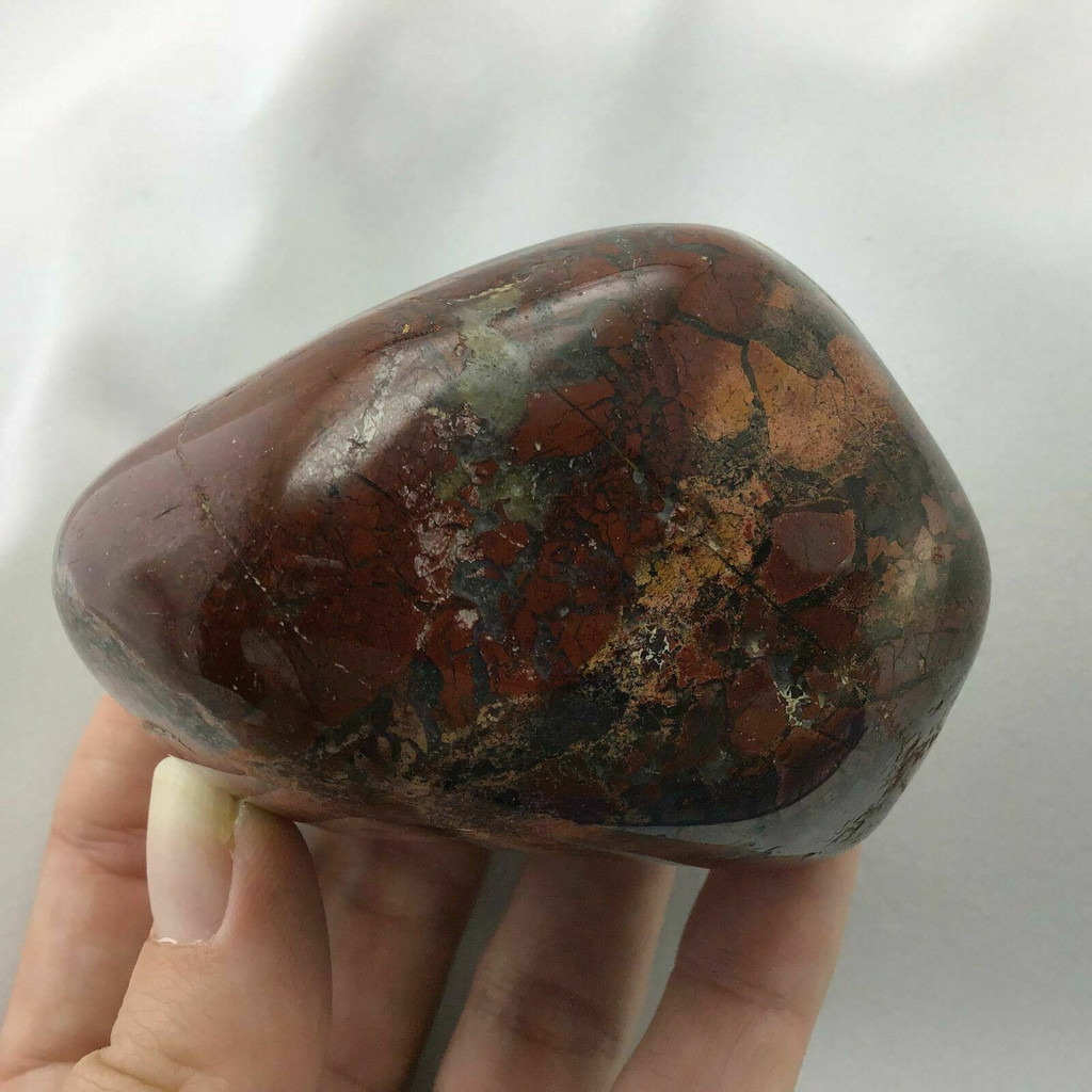 Red Brecciated Jasper Massage Therapy Stone 180904-83mm  Specimen Mineral