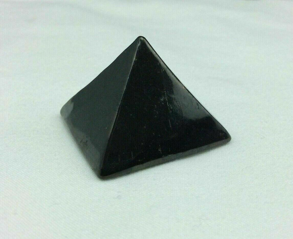 One (1) Small Polished Shungite Pyramids 1inx1in Specimen Mineral