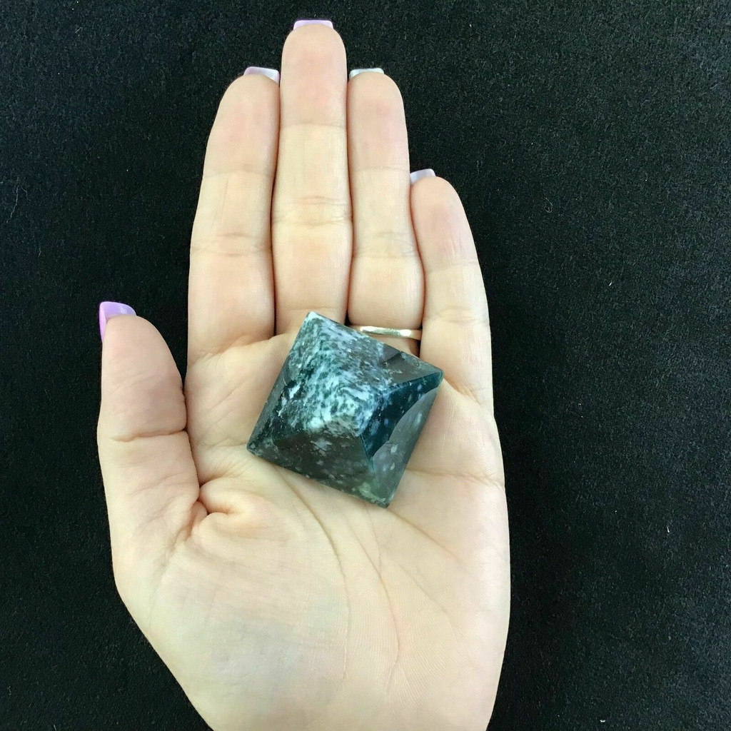 Tree Agate Pyramid 180709 37mm Dendritic Quartz Crystal Mineral Metaphysical