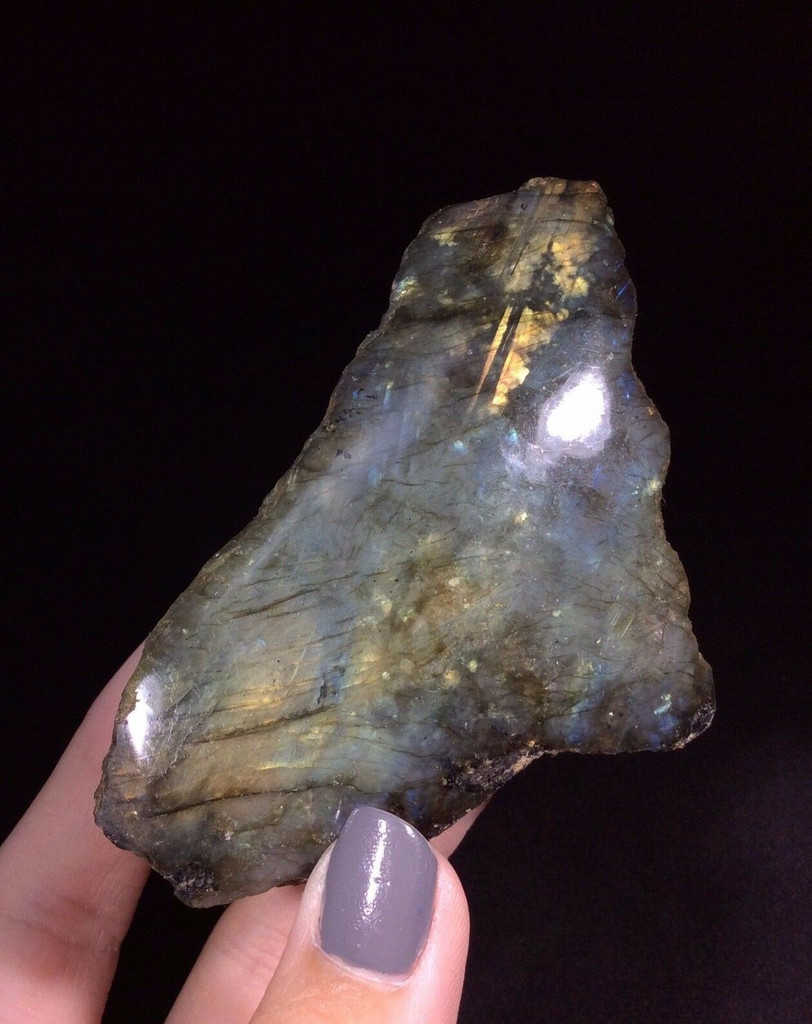 Rough Labradorite Specimen One Side Polished 170833 Spiritual Vision