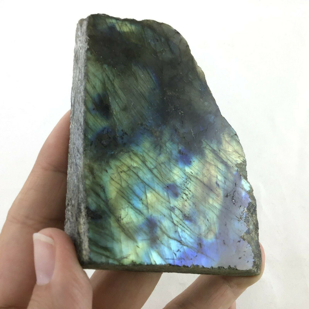 Double Flash Labradorite Specimen 290g 93mm 1904-204 One Side Polished 