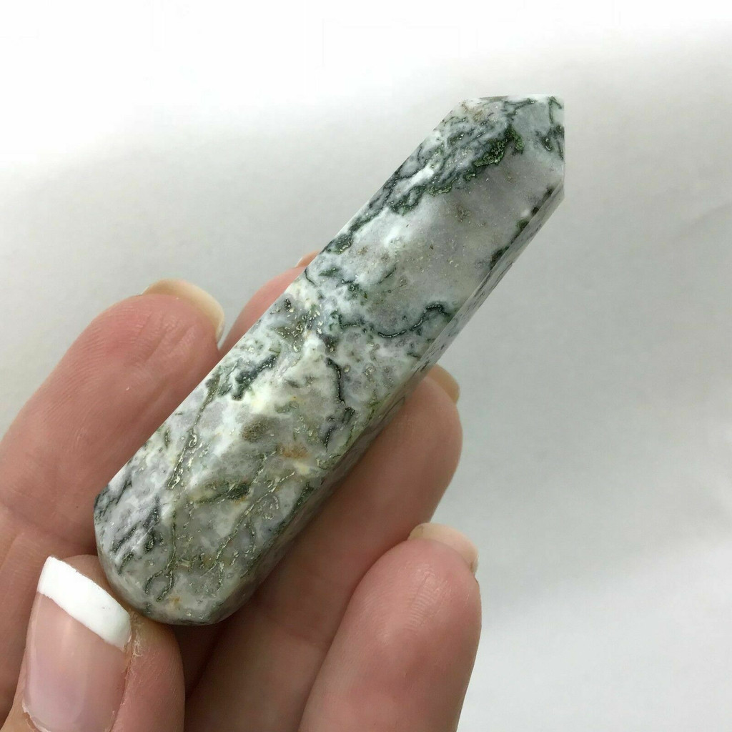 Tree Agate Mini Massage Accupoint Pressure Wand 181139-62mm Chalcedony Quartz