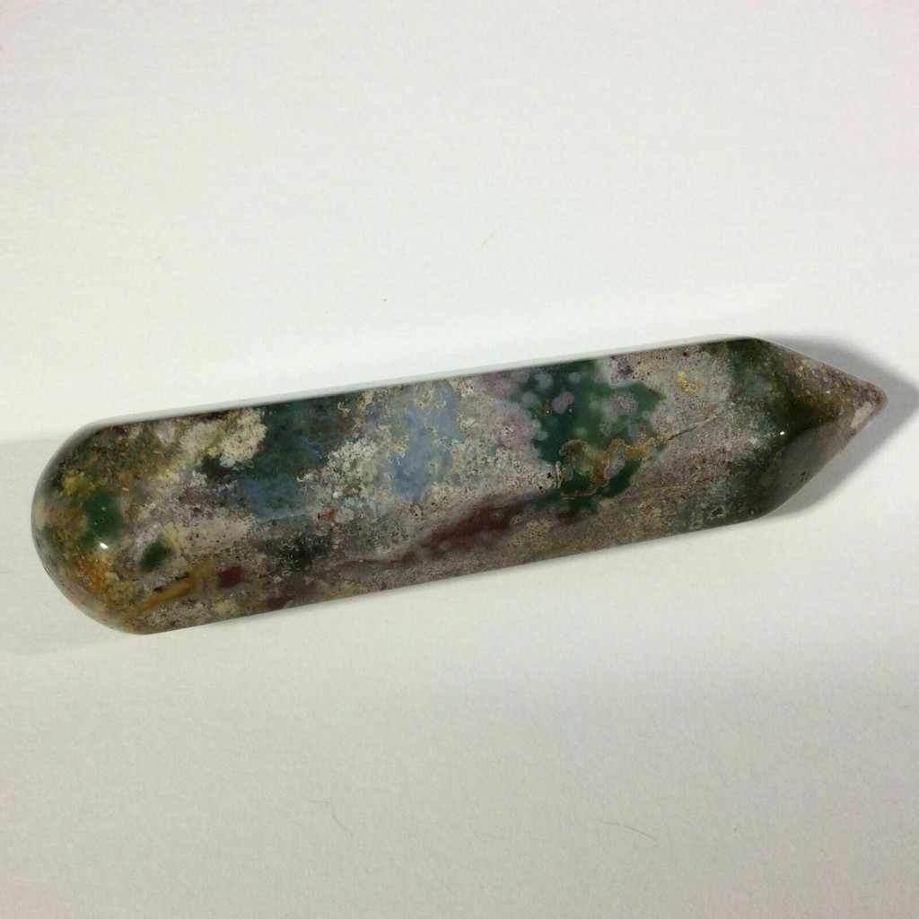 Moss Agate Mini Massage Wand 170804-58.1mm Stone of Abundance Crystal