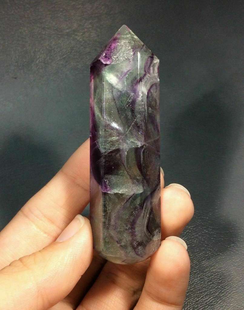 Fluorite Acupressure Massage Wand 180211 Purple Green Crystal Display Specimen