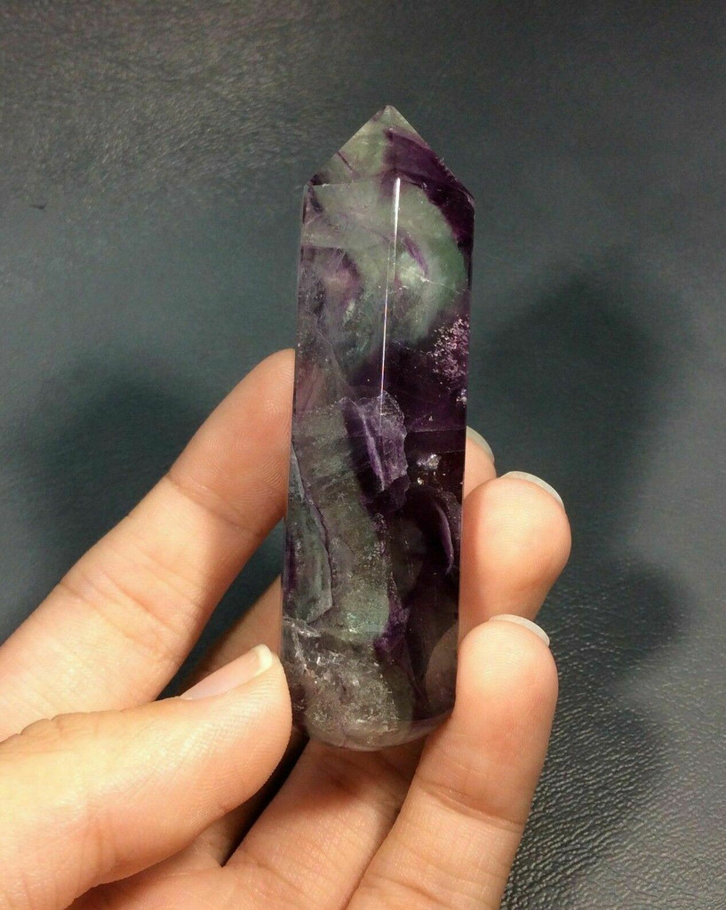 Fluorite Acupressure Massage Wand 180211 Purple Green Crystal Display Specimen