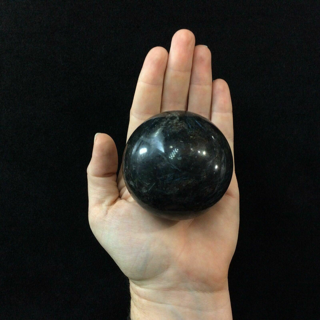 MeldedMind Polished Astrophyllite Sphere 2.52in Star Stone Astral Travel 161207