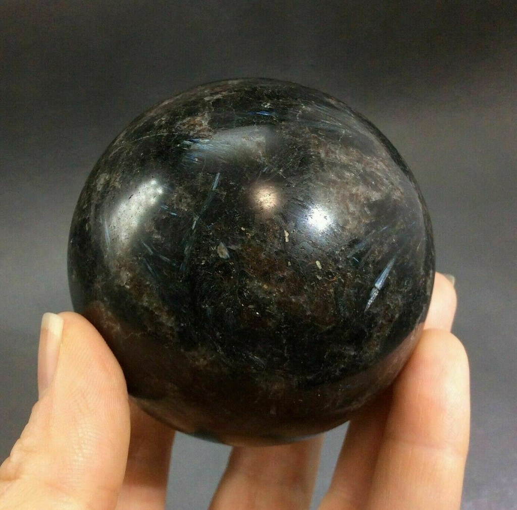 MeldedMind Polished Astrophyllite Sphere 2.52in Star Stone Astral Travel 161207