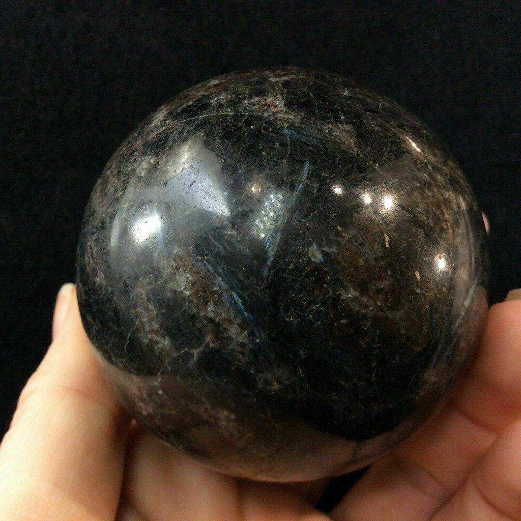MeldedMind Polished Astrophyllite Sphere 2.52in Star Stone Astral Travel 161207
