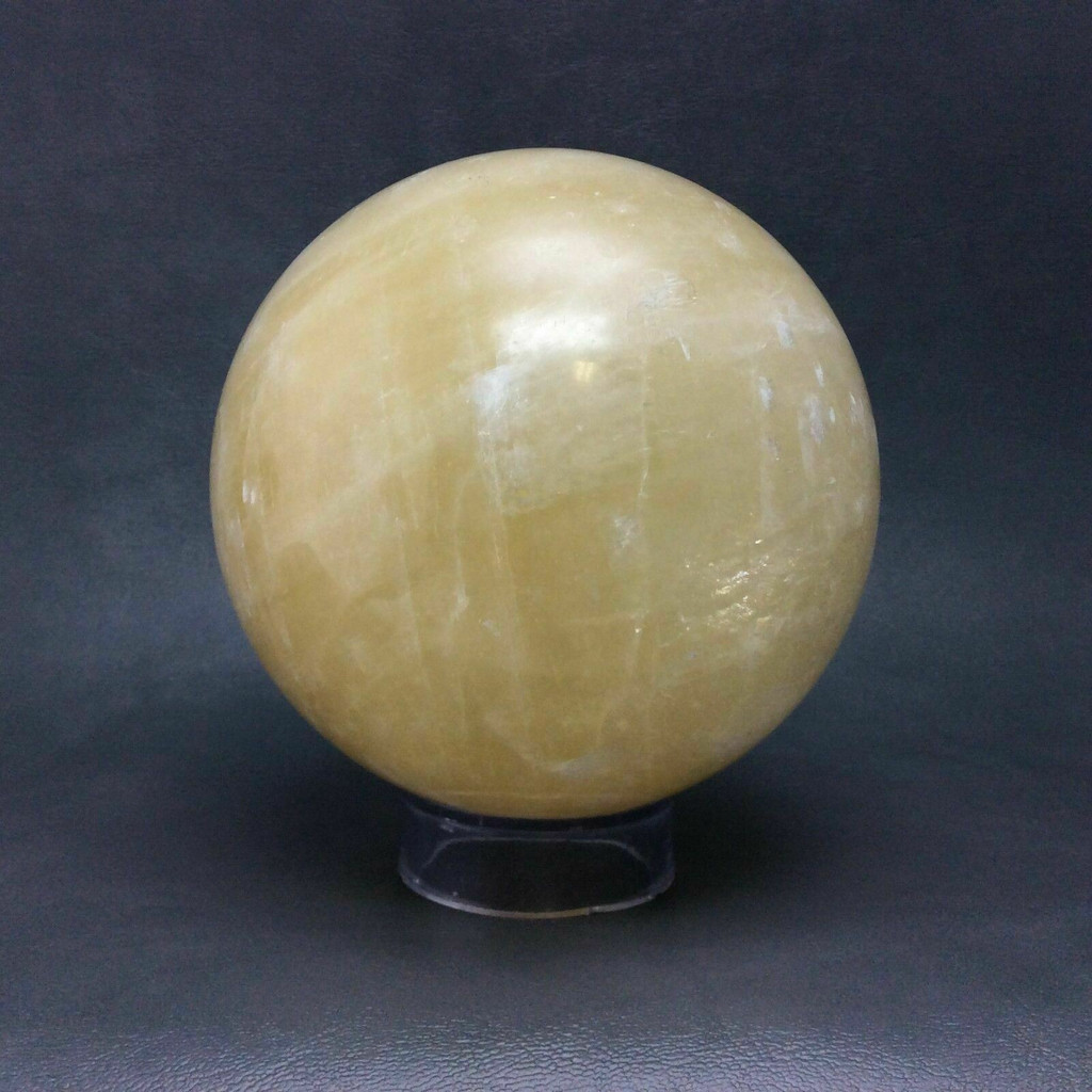 Large Yellow Calcite Sphere 170606 105mm Stone of Emotional Balance Metaphysical