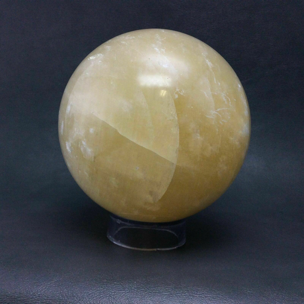Large Yellow Calcite Sphere 170606 105mm Stone of Emotional Balance Metaphysical