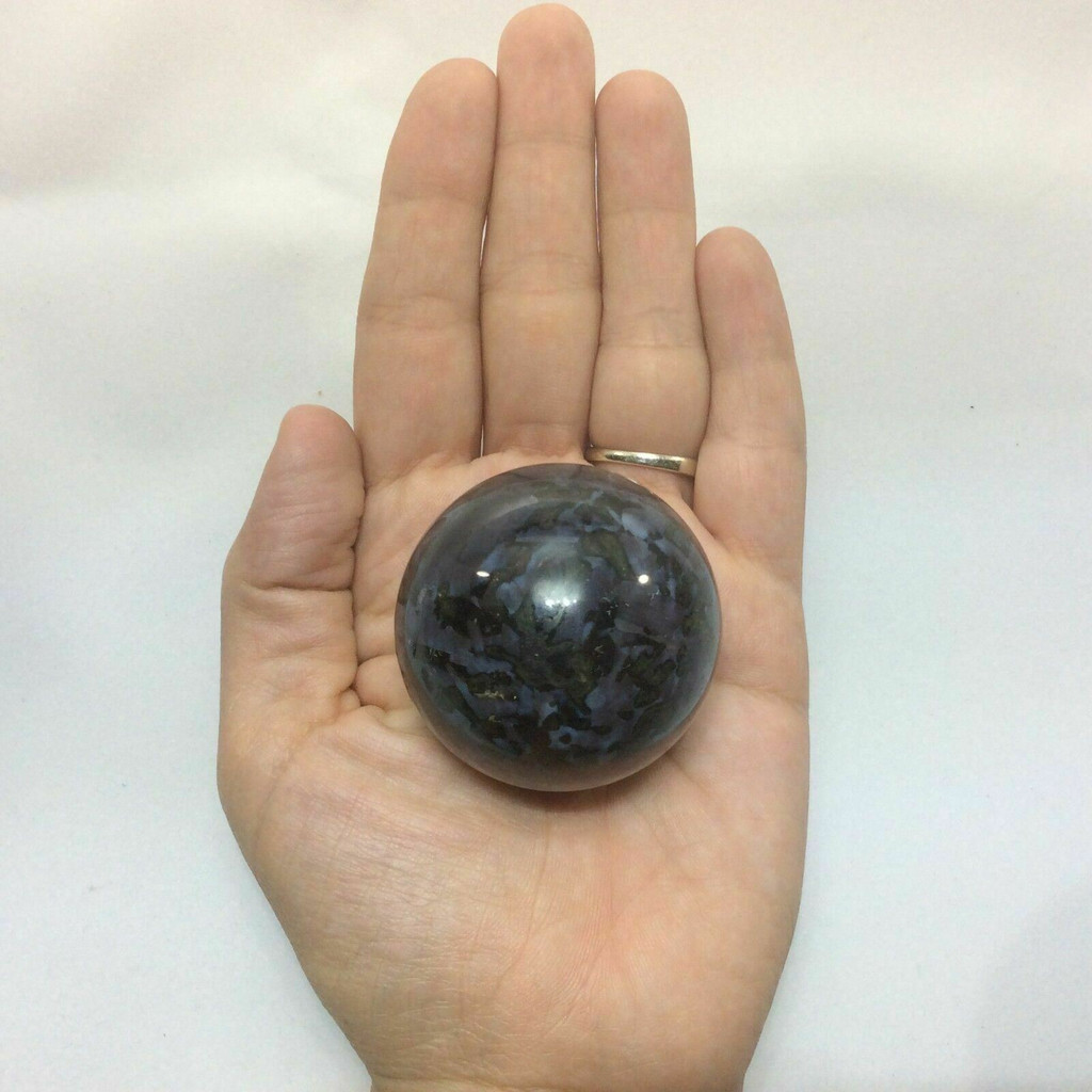 Indigo Gabbro Sphere 180302 48mm Stone of Healing Metaphysical Clarity Spiritual