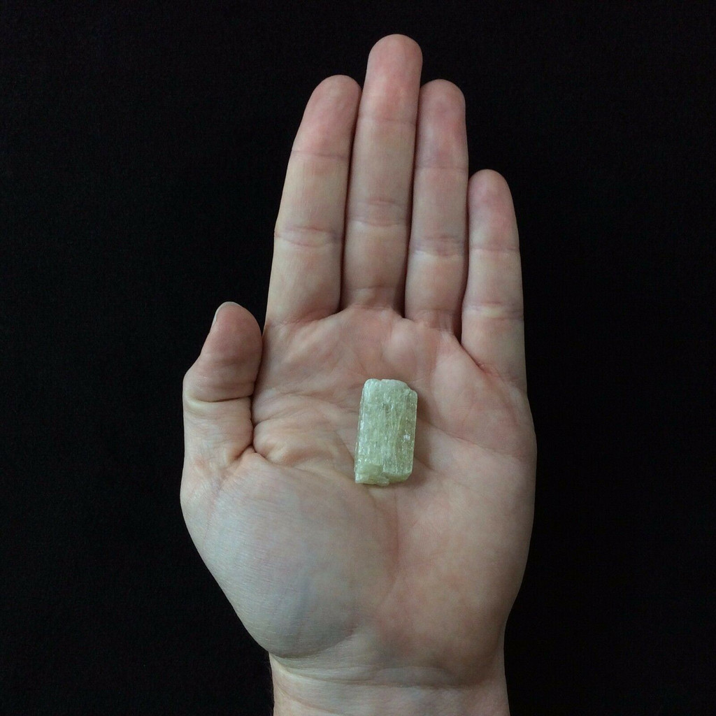 MeldedMind Rough Green Kunzite Specimen 1.38in Natural Green Crystal 170438