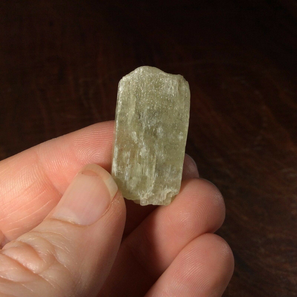 MeldedMind Rough Green Kunzite Specimen 1.38in Natural Green Crystal 170438