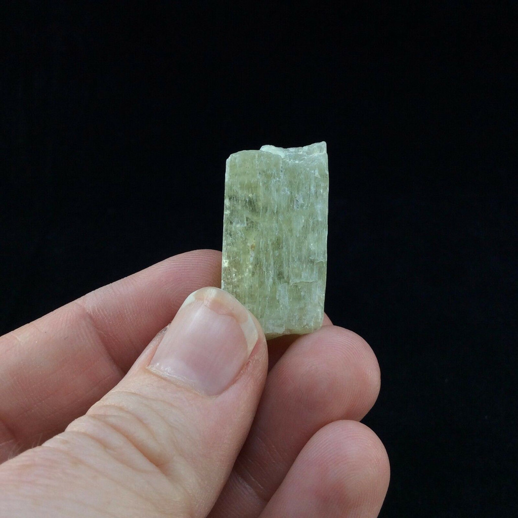 MeldedMind Rough Green Kunzite Specimen 1.38in Natural Green Crystal 170438