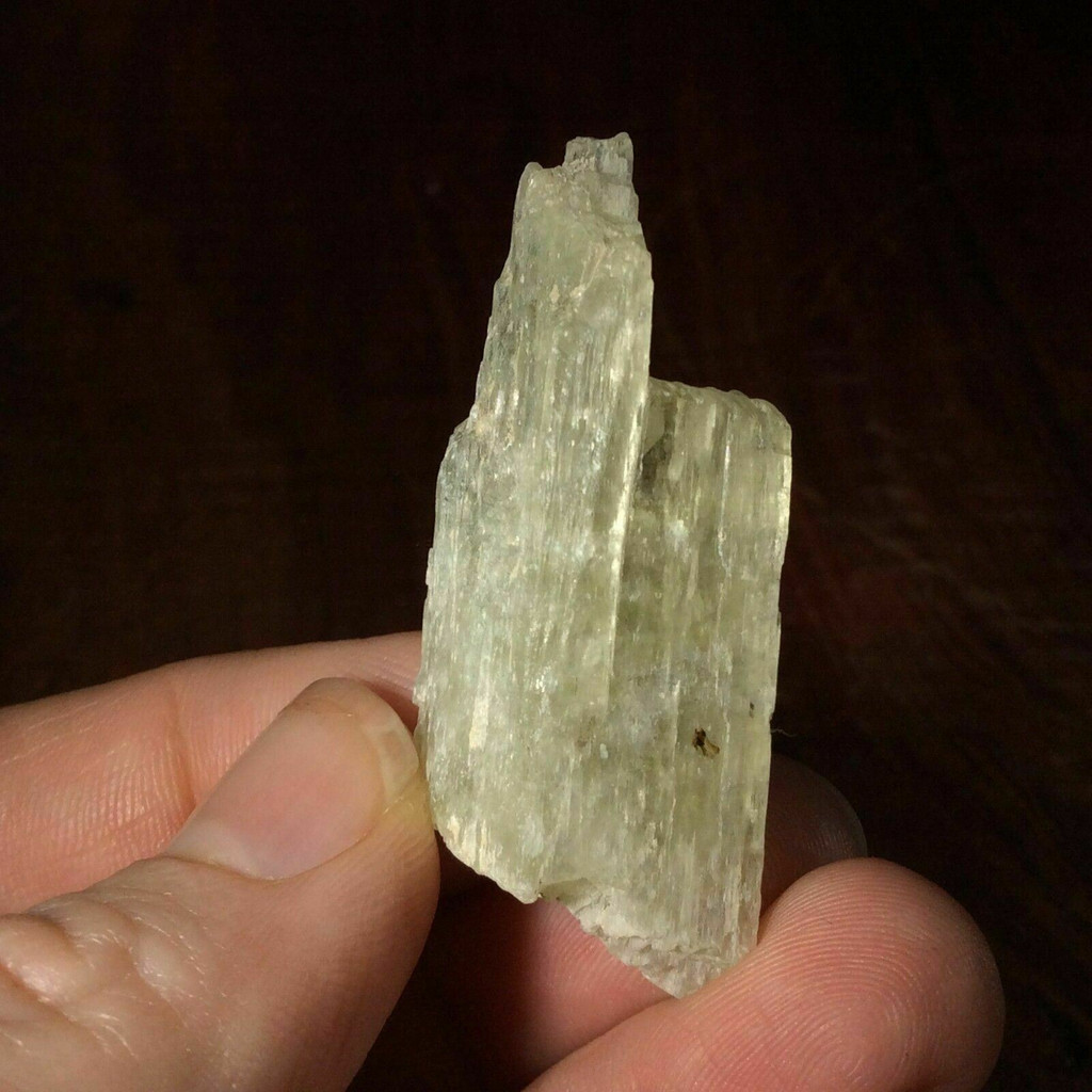 MeldedMind Rough Green Kunzite Specimen 1.81in Natural Green Crystal 170445