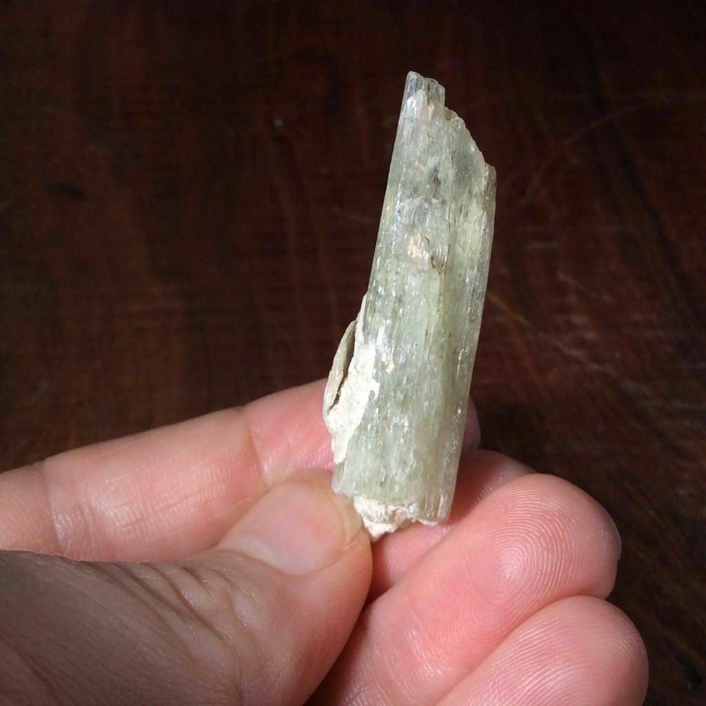 MeldedMind Rough Green Kunzite Specimen 1.81in Natural Green Crystal 170445