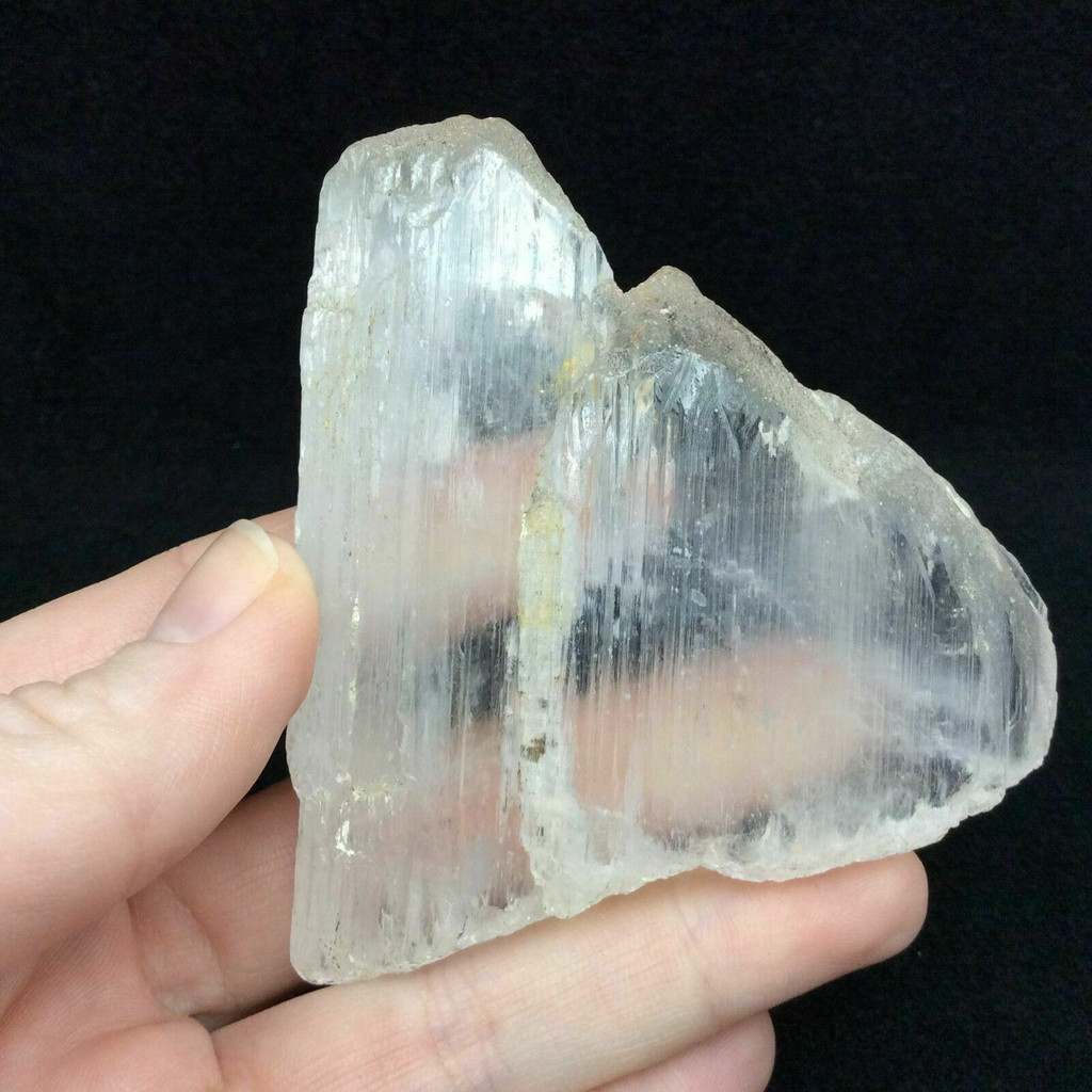 MeldedMind Rough Clear Kunzite Specimen 3in Natural Crystal Stone 005