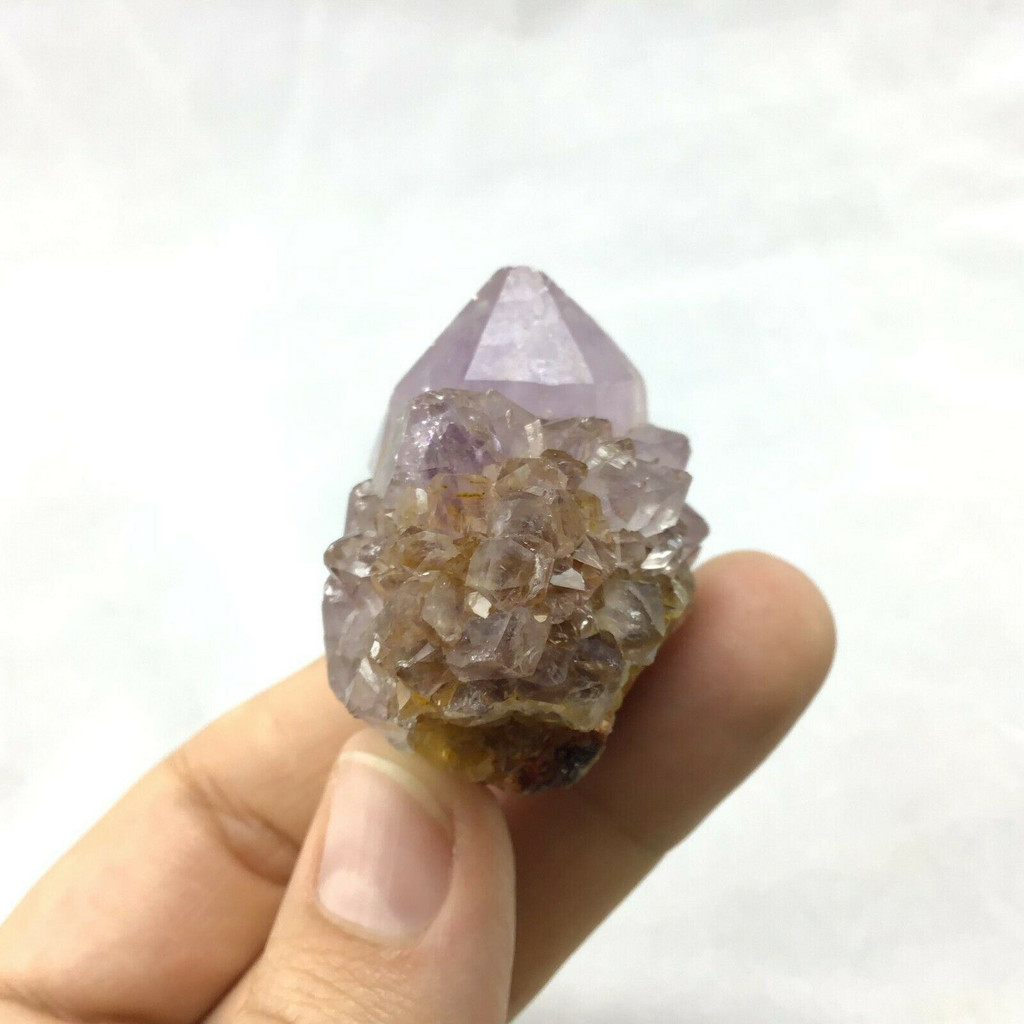 MeldedMind Spirit Quartz 1.69in Natural Purple Crystal Cactus Porcupine 1903-060