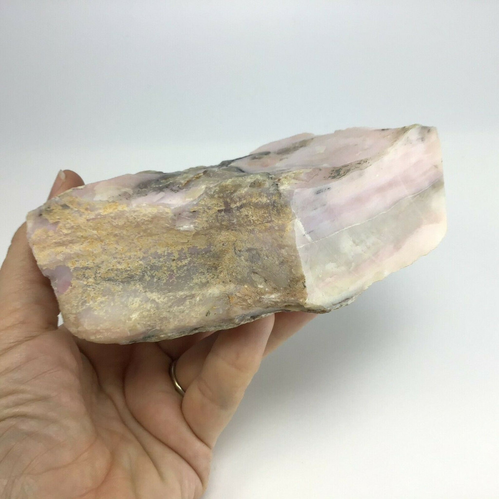 Large Pink Peruvian Opal Slab Specimen #1 Crystal Mineral Pink Grey White