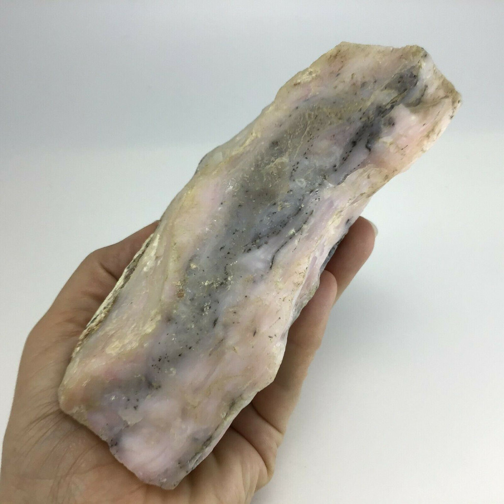 Large Pink Peruvian Opal Slab Specimen #1 Crystal Mineral Pink Grey White