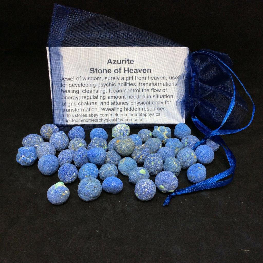 MeldedMind One (1) Medium Natural Rough Azurite Blueberry .50in - .62in Arizona