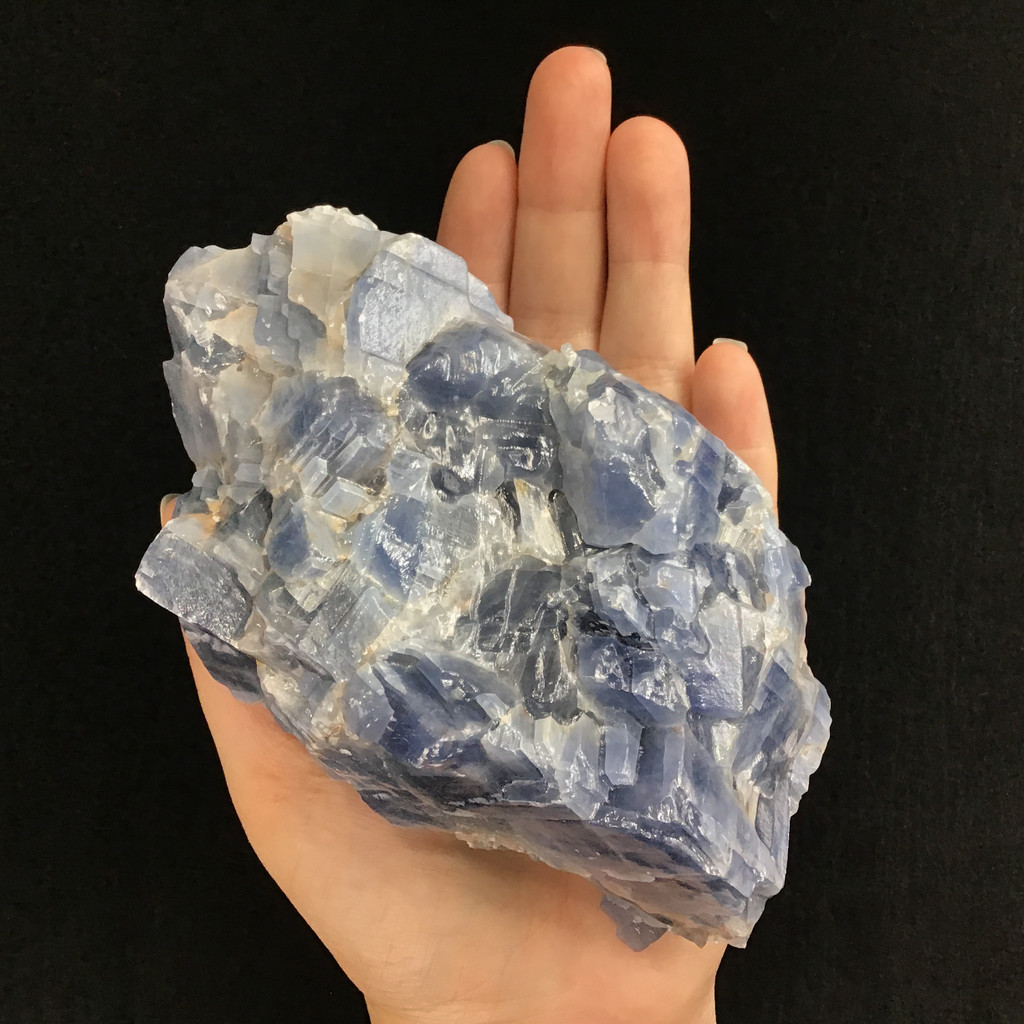 MeldedMind Rough Blue Calcite Specimen 5.57in Natural Blue Crystal 180625