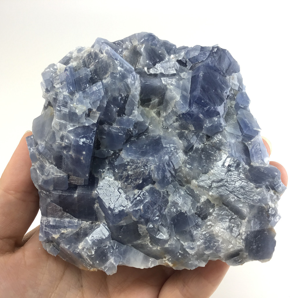 MeldedMind Rough Blue Calcite Specimen 4.60in Natural Blue Crystal 180626