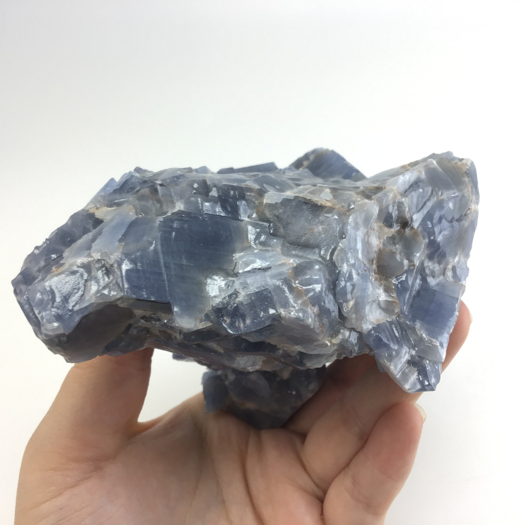 MeldedMind Rough Blue Calcite Specimen 5.43in Natural Blue Crystal 180627