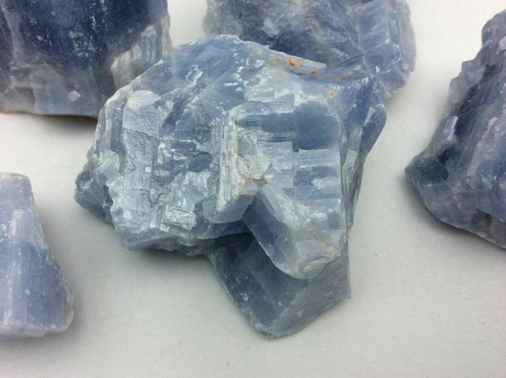 One (1) Large Rough Blue Calcite Crystal Mineral Specimen 