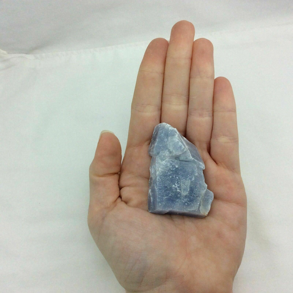 One (1) Large Rough Blue Calcite Crystal Mineral Specimen 