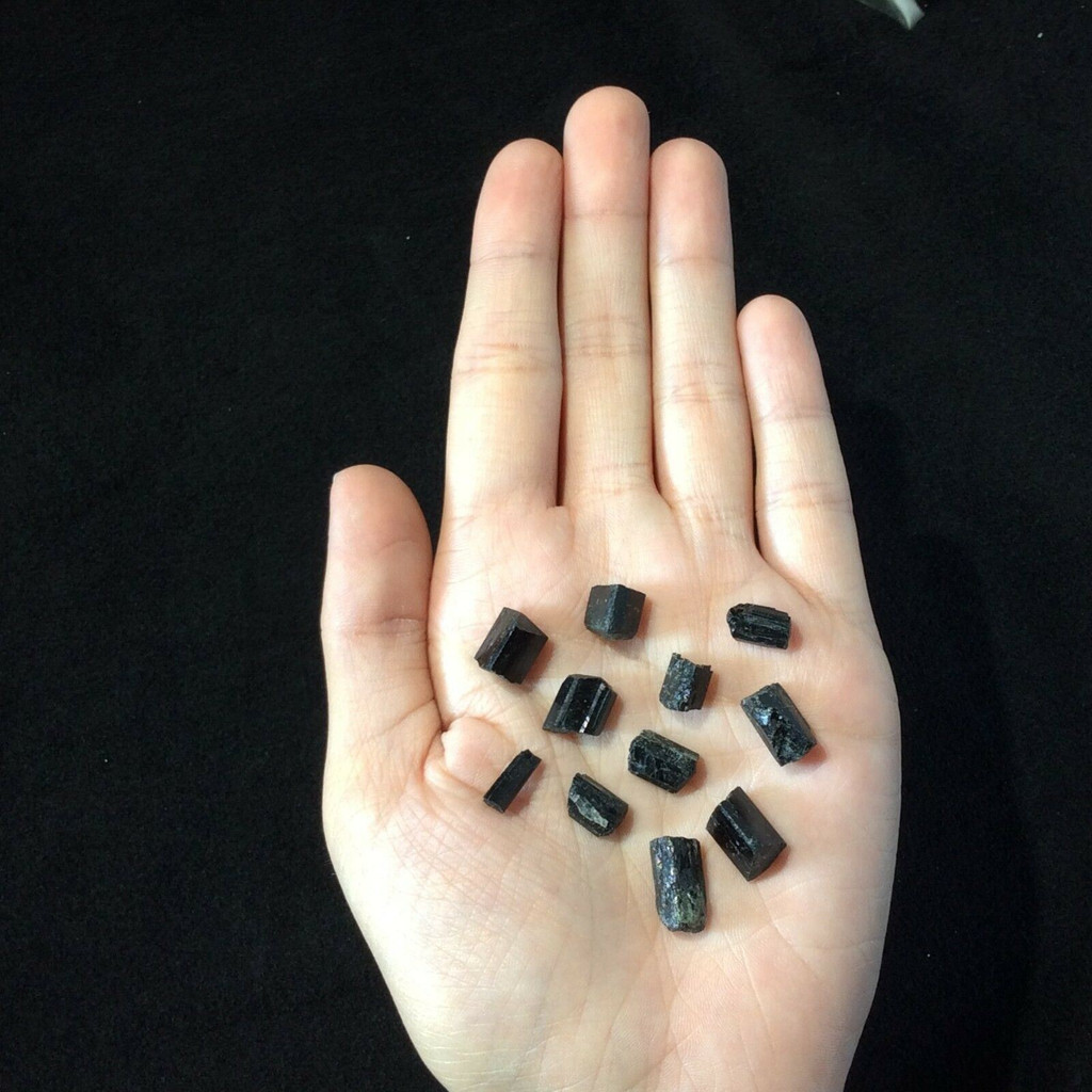 Bag of Ten (10) Black Tourmaline Chips 180115 Stone of the Healer Metaphysical