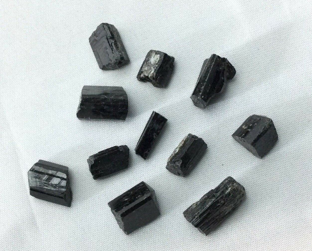 Bag of Ten (10) Black Tourmaline Chips 180115 Stone of the Healer Metaphysical