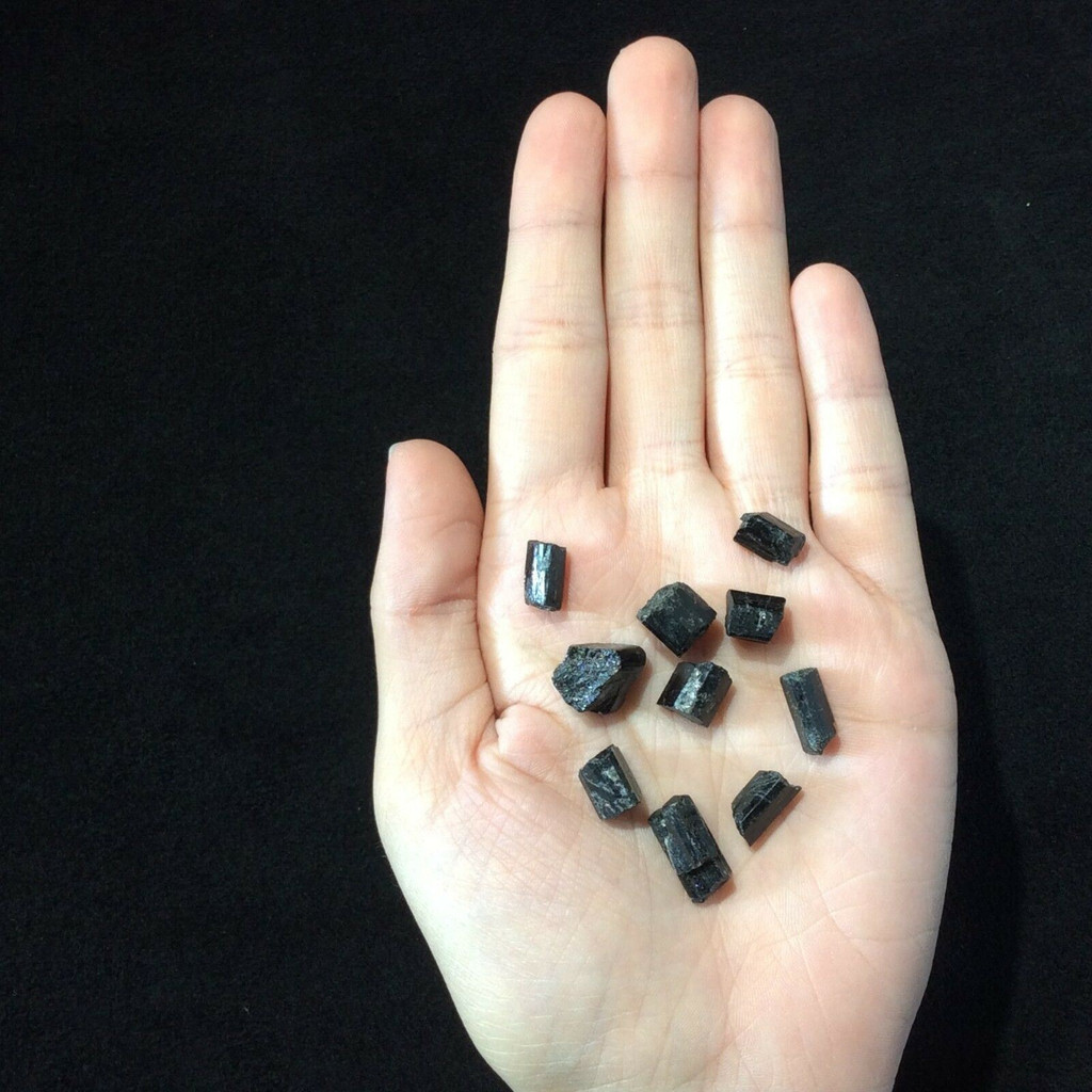 Bag of Ten (10) Black Tourmaline Chips 180101 Stone of the Healer Metaphysical
