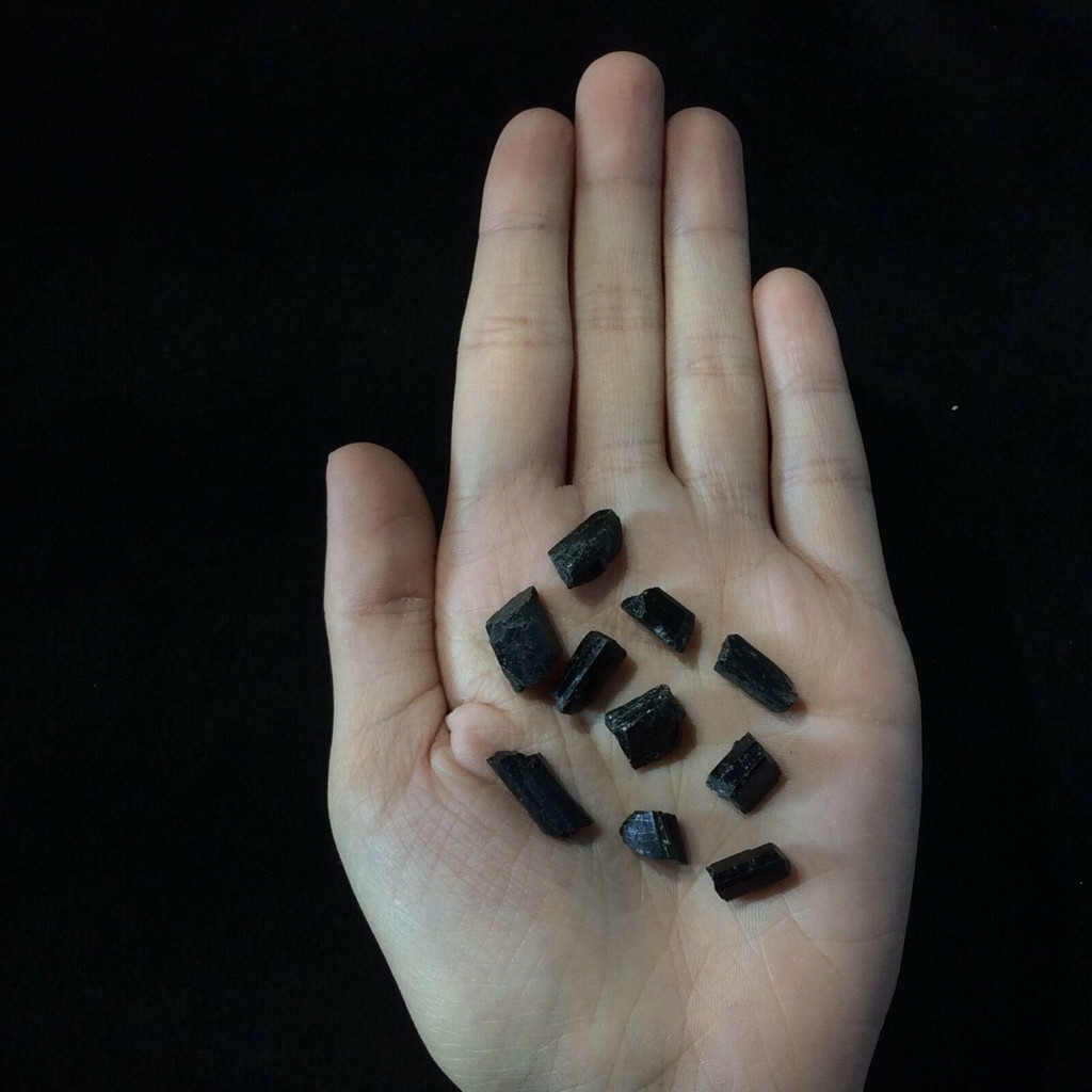 Bag of Ten (10) Black Tourmaline Chips 180111 Stone of the Healer Metaphysical