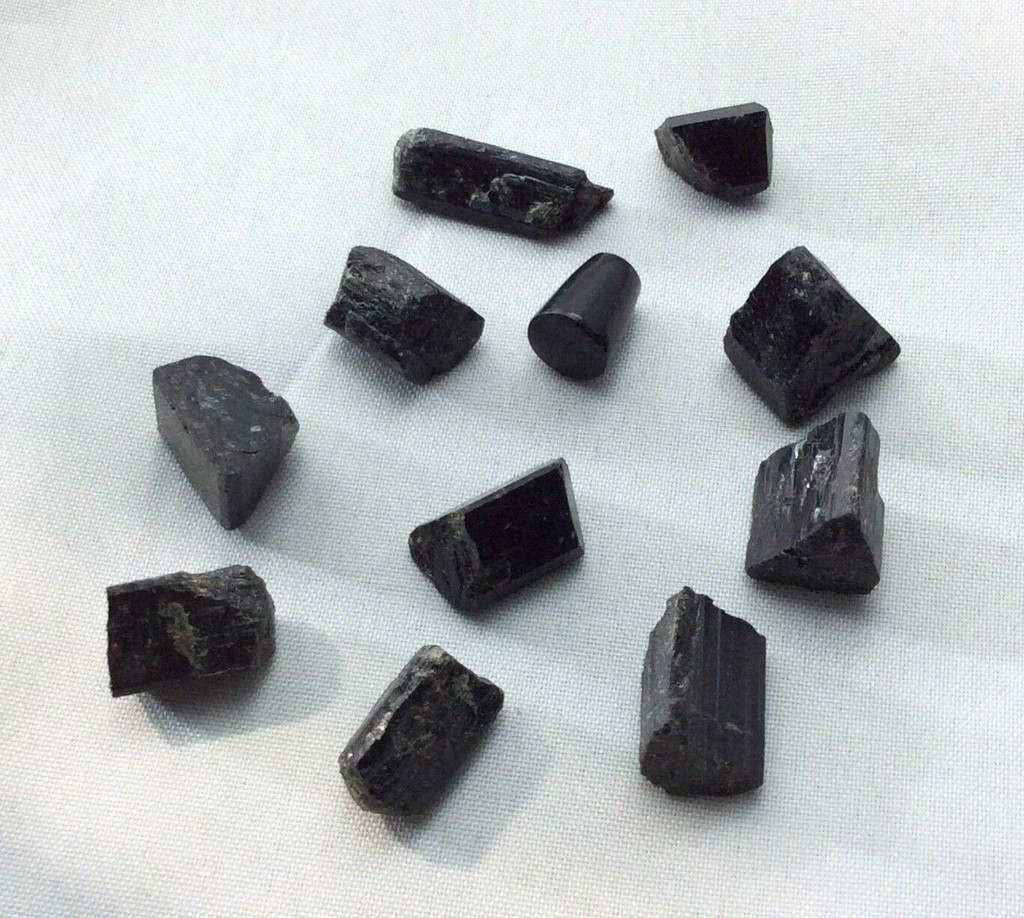 Bag of Ten (10) Black Tourmaline Chips 180108 Stone of the Healer Metaphysical