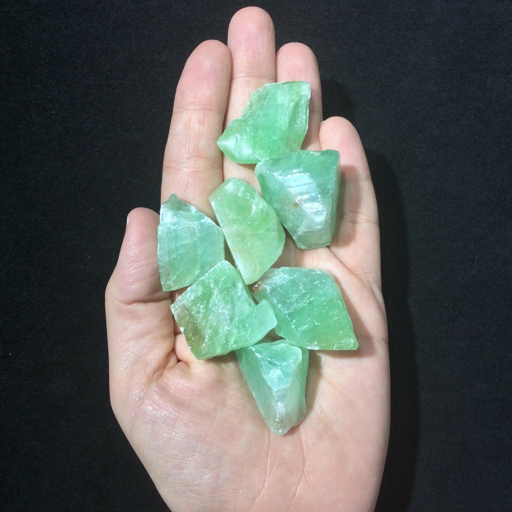 MeldedMind One (1) Rough Green Calcite Tumbles Natural Green Crystal