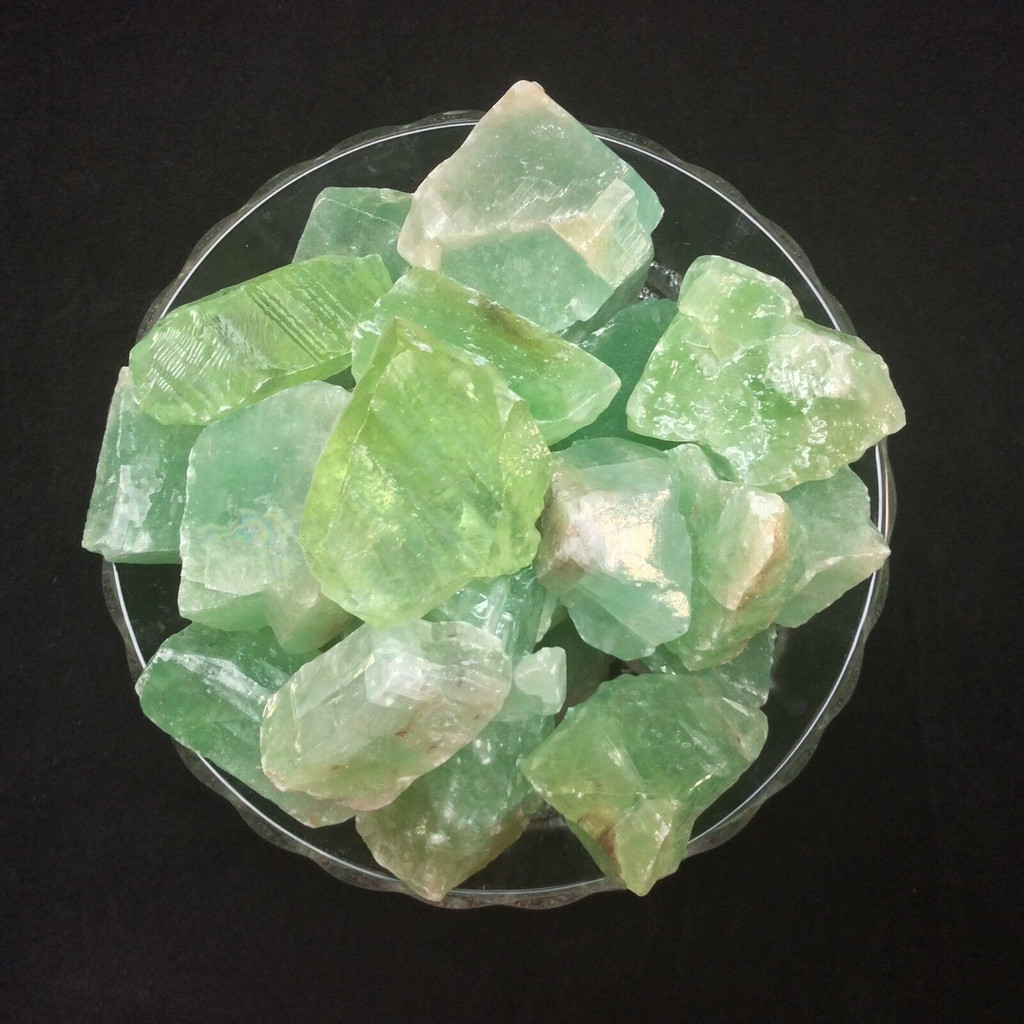 MeldedMind One (1) Rough Green Calcite Tumbles Natural Green Crystal