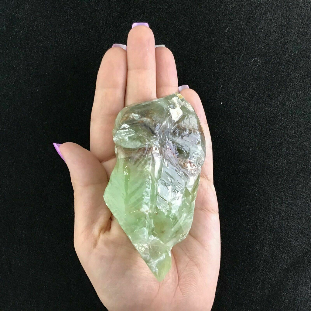 MeldedMind Rough Green Calcite Specimen 4.23in Natural Green Crystal 180782