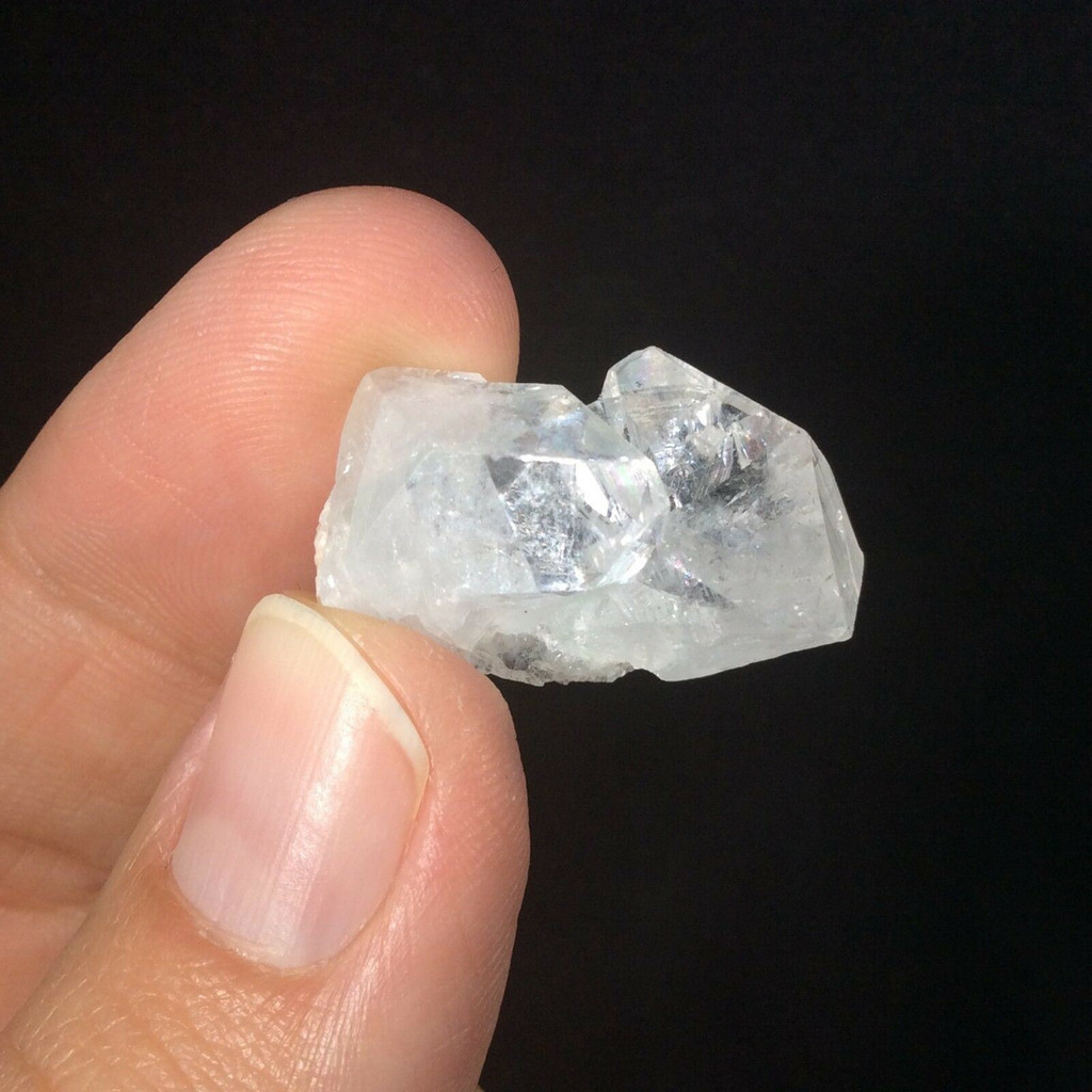 MeldedMind Apophyllite Tip Specimen 1in Natural White Crystal Point 180315