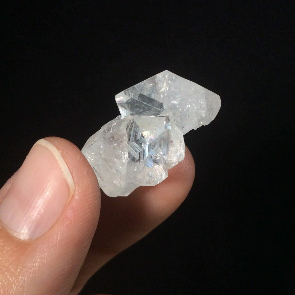 MeldedMind Apophyllite Tip Specimen 1in Natural White Crystal Point 180315