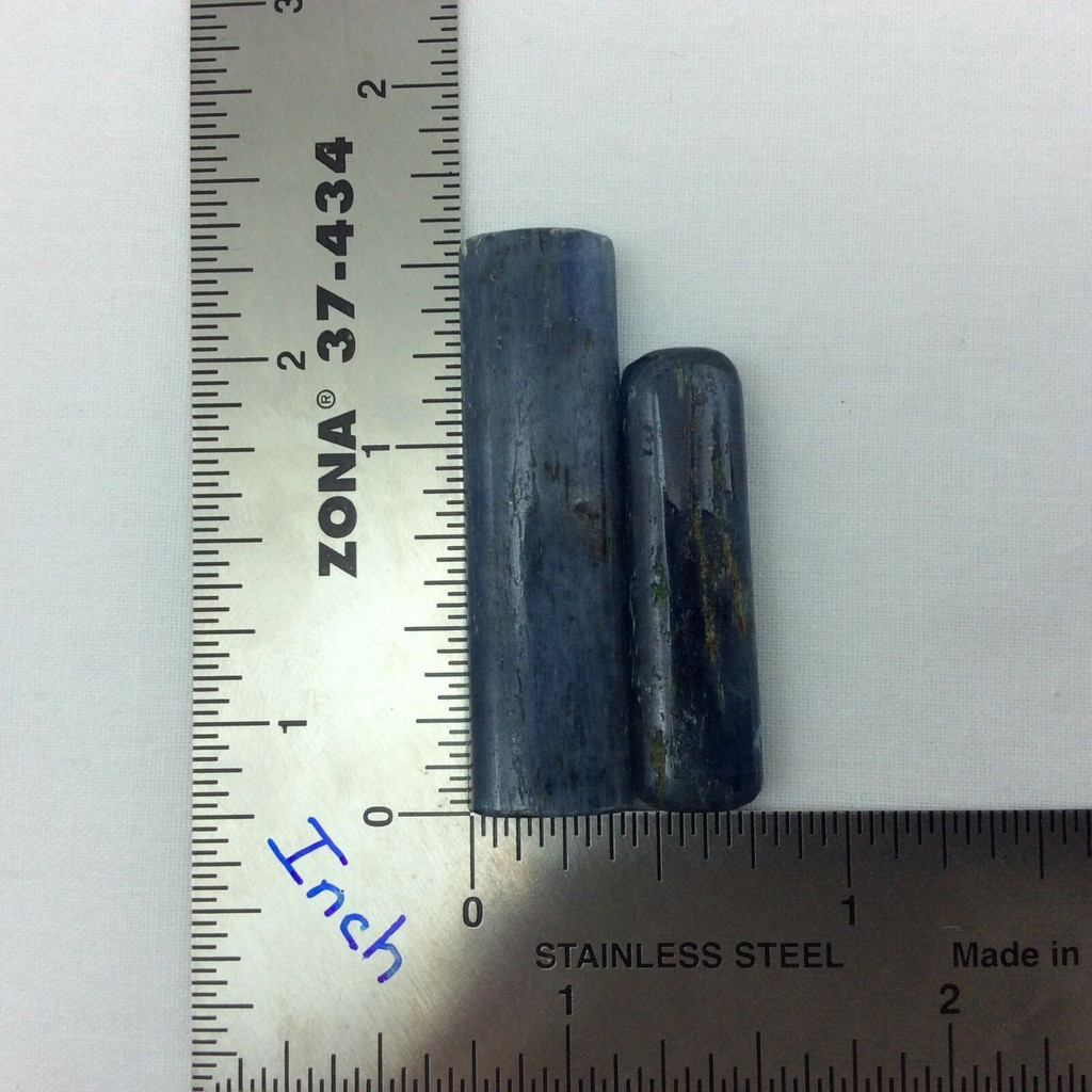 One (1) Natural Polished Blue Kyanite Wand 30-34mm Specimen Mineral