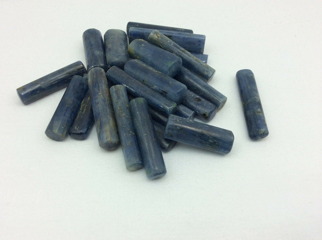 One (1) Natural Polished Blue Kyanite Wand 30-34mm Specimen Mineral