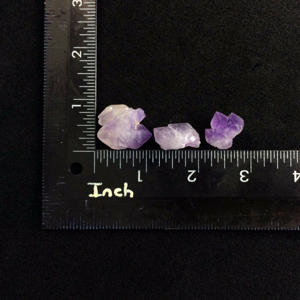 MeldedMind Set of 3 Phantom Amethyst Specimens Natural Purple Crystal 170808