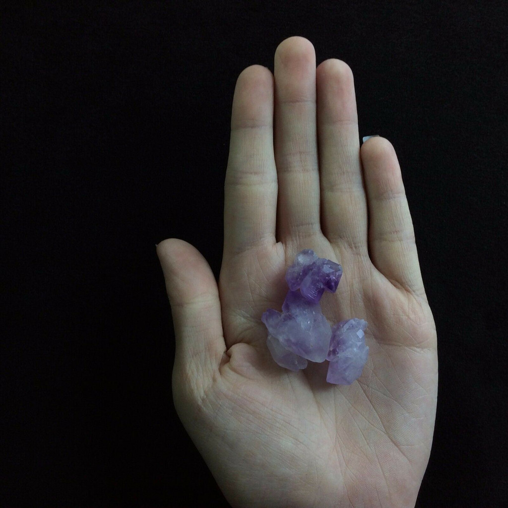 MeldedMind Set of 3 Phantom Amethyst Specimens Natural Purple Crystal 170808
