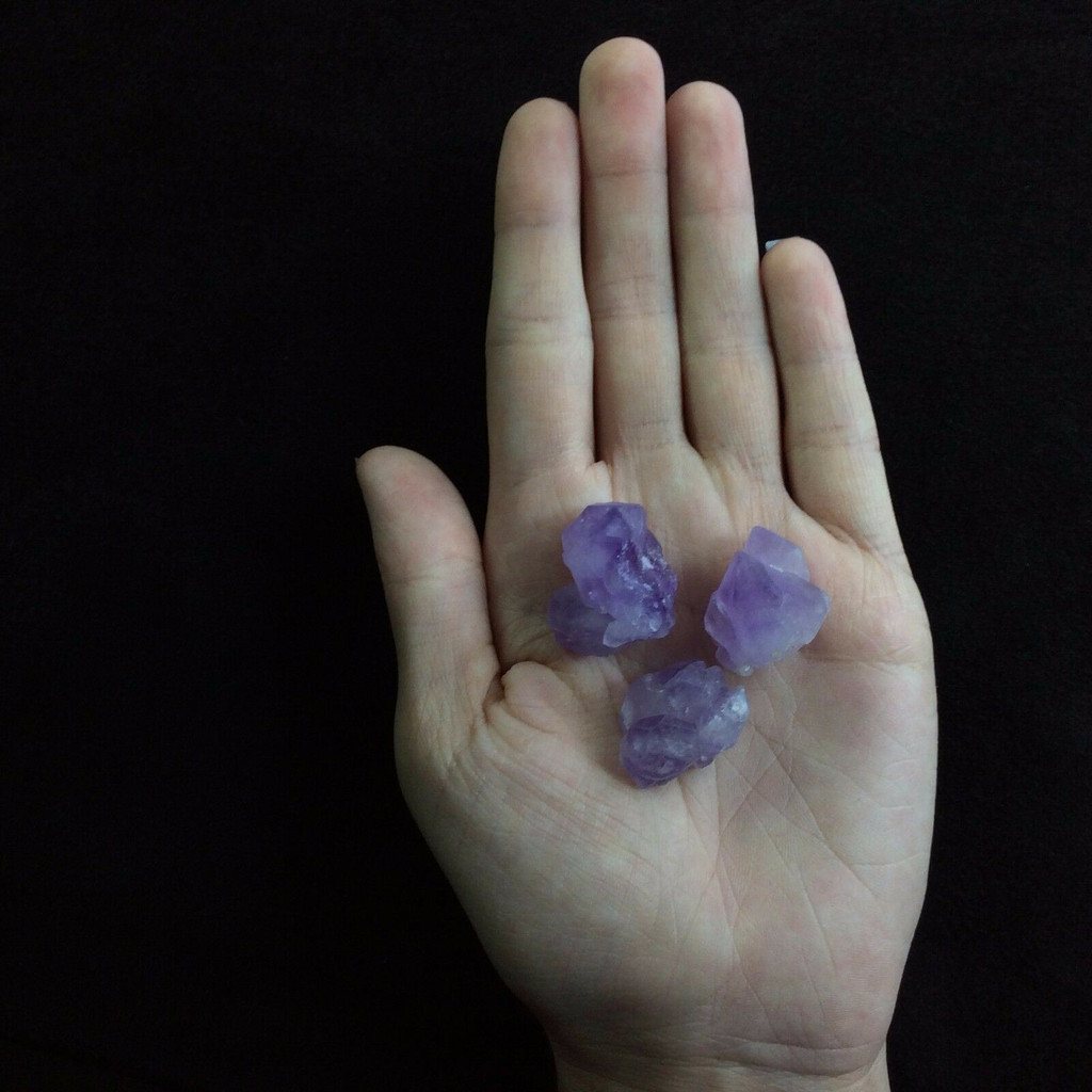 MeldedMind Set of 3 Phantom Amethyst Specimens Natural Purple Crystal 170809