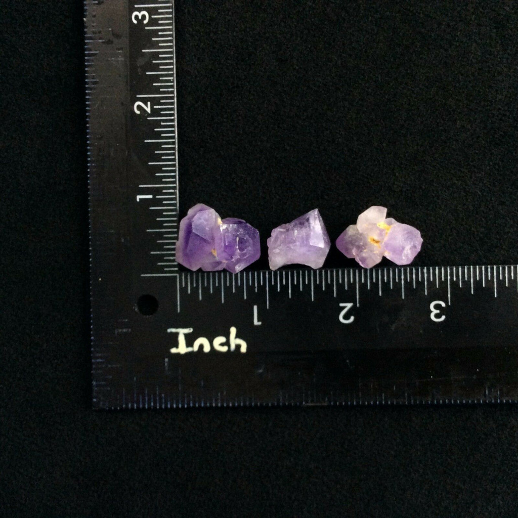 MeldedMind Set of 3 Phantom Amethyst Specimens Natural Purple Crystal 170813