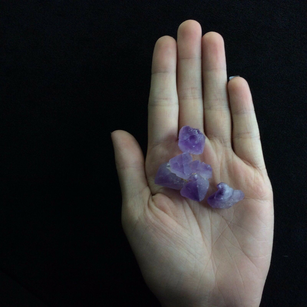 MeldedMind Set of 3 Phantom Amethyst Specimens Natural Purple Crystal 170807