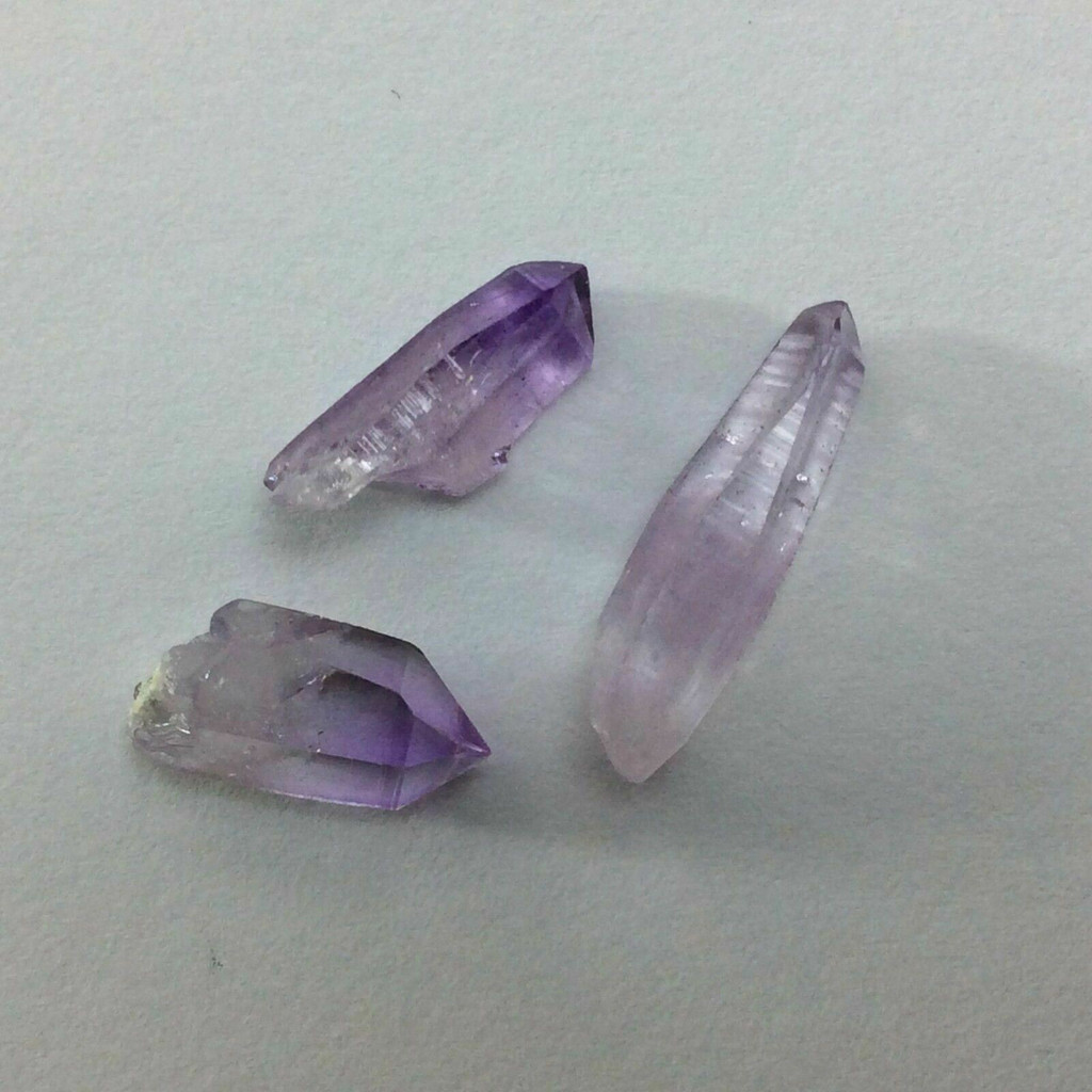 MeldedMind Vera Cruz Amethyst Points Set of 3 Natural Purple Mexico 170808