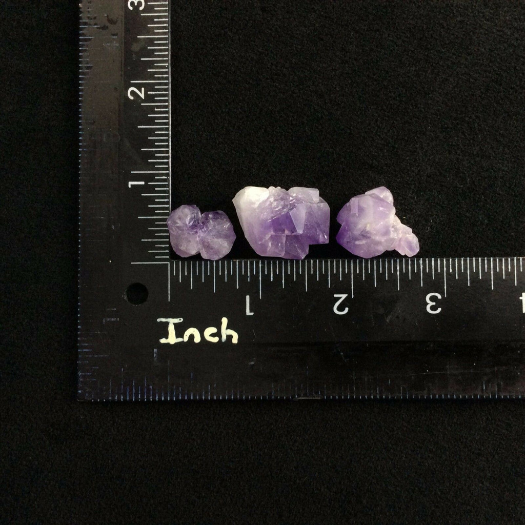 MeldedMind Set of 3 Phantom Amethyst Specimens Natural Purple Crystal 170802